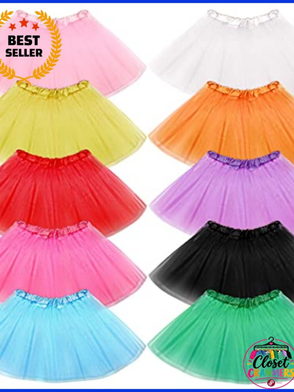 10 Pc Tulle Tutu Skirt Adult Ballet 3 Layer Satin Elastic Waist